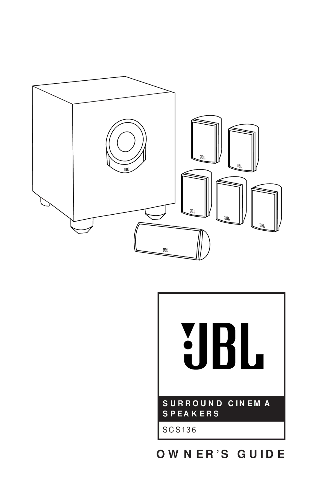 JBL SCS136 manual OWNER’S Guide 