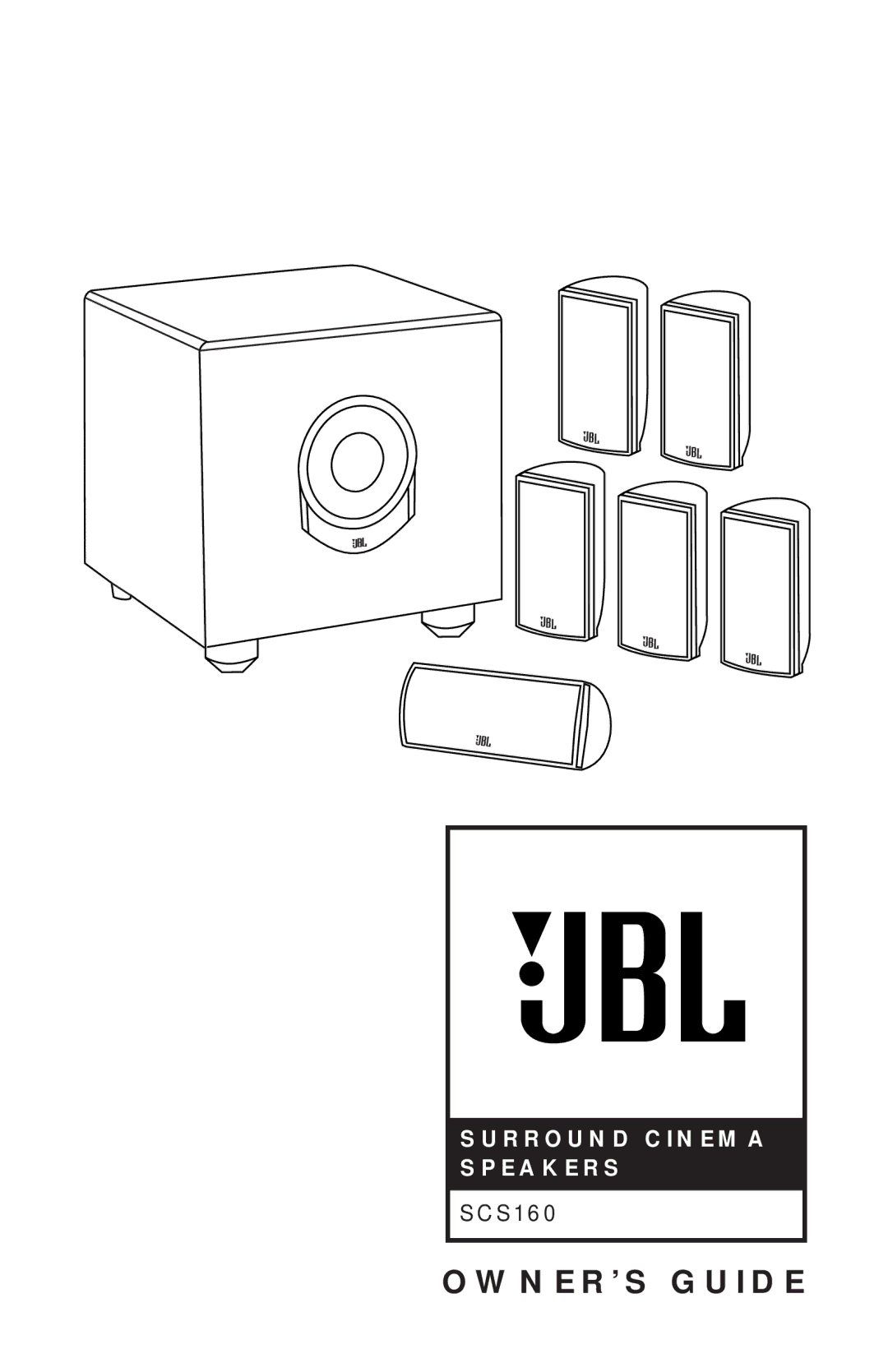 JBL SCS160 manual OWNER’S Guide 