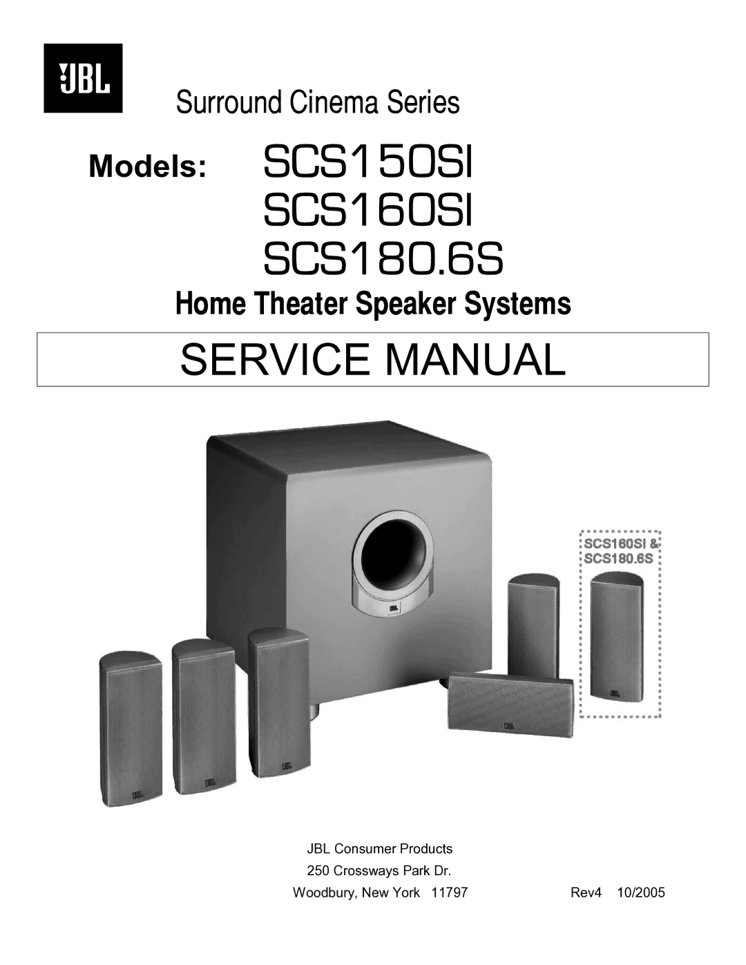 JBL SCS180.6S, SCS150SI service manual SCS160SI 