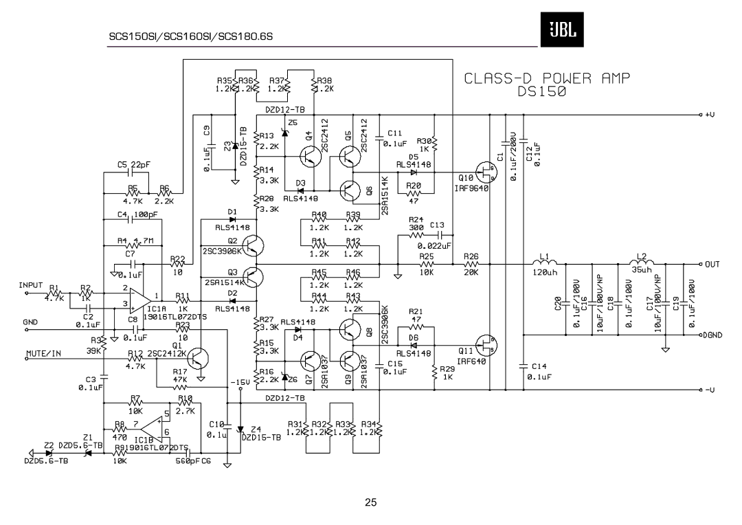 JBL service manual SCS150SI/SCS160SI/SCS180.6S 