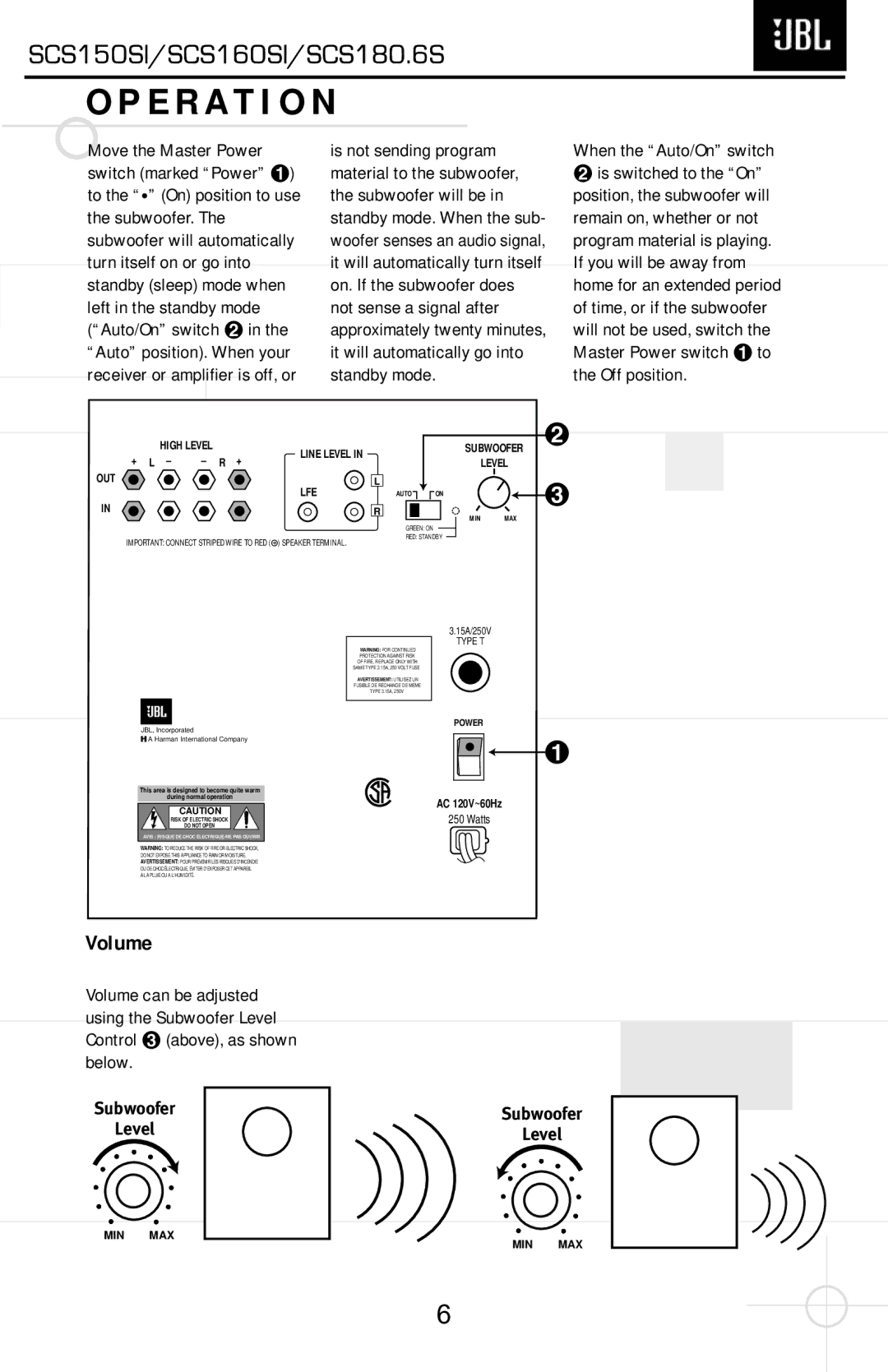 JBL SCS180.6S, SCS160SI, SCS150SI service manual E R a T I O N 