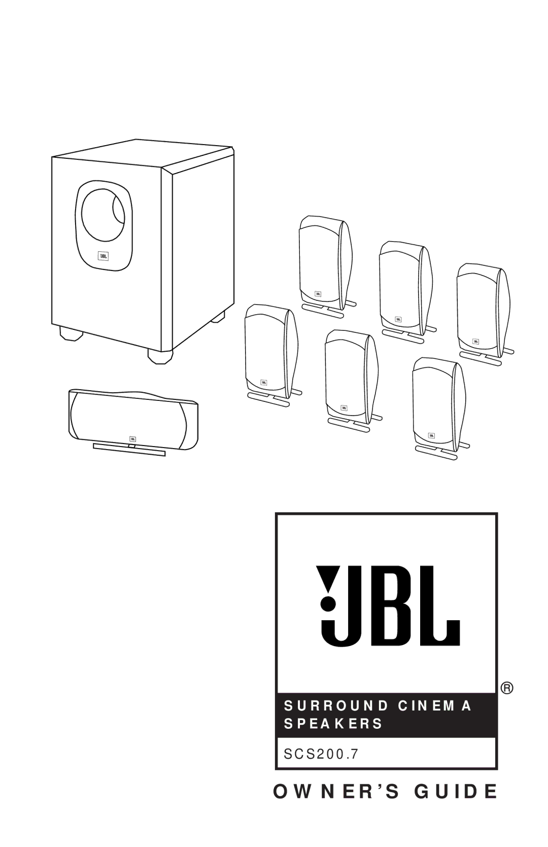 JBL SCS200.7 manual OWNER’S Guide 