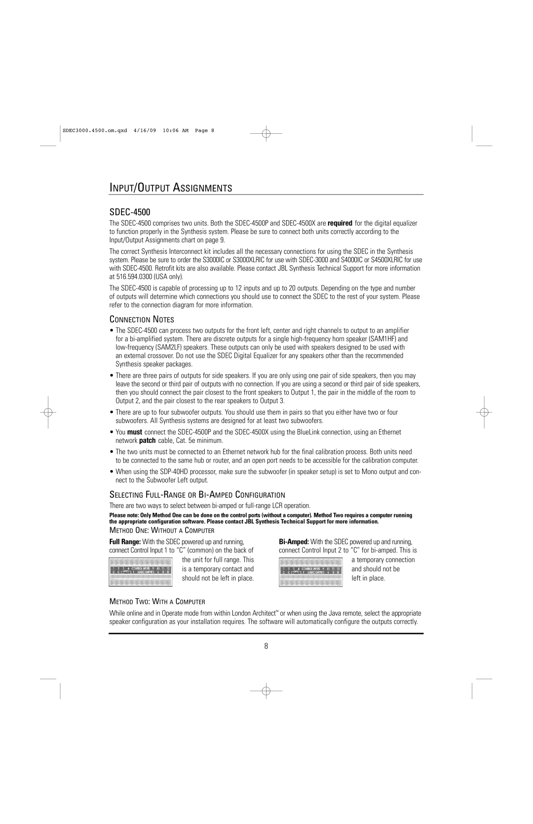 JBL SDEC-4500P, SDEC-4500X manual 