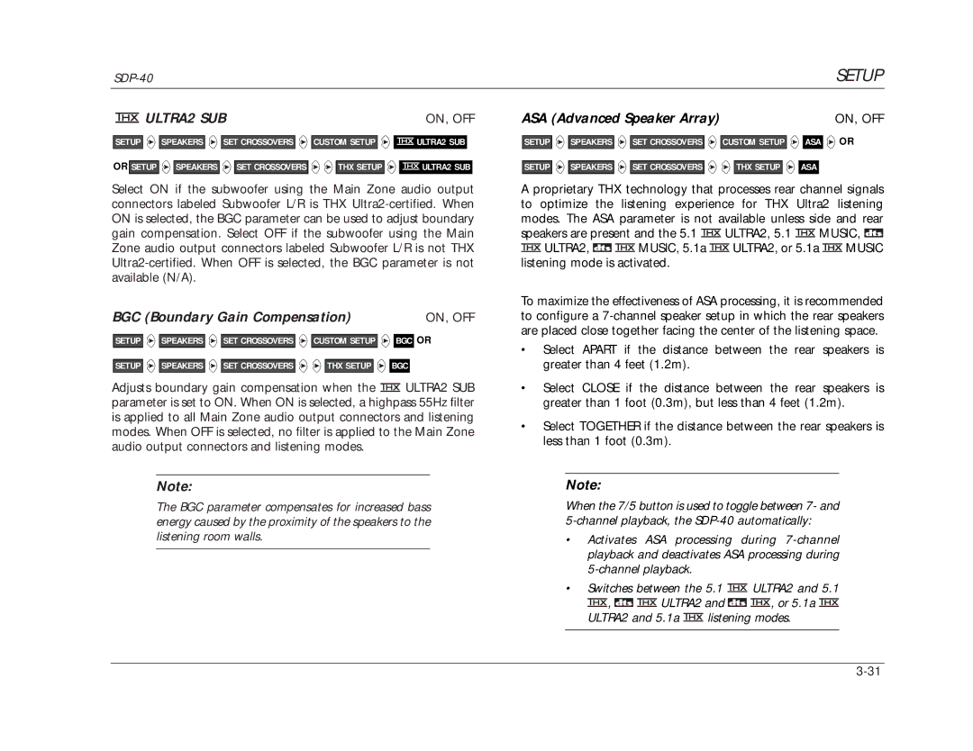JBL SDP-40 manual ULTRA2 SUB, BGC Boundary Gain Compensation 