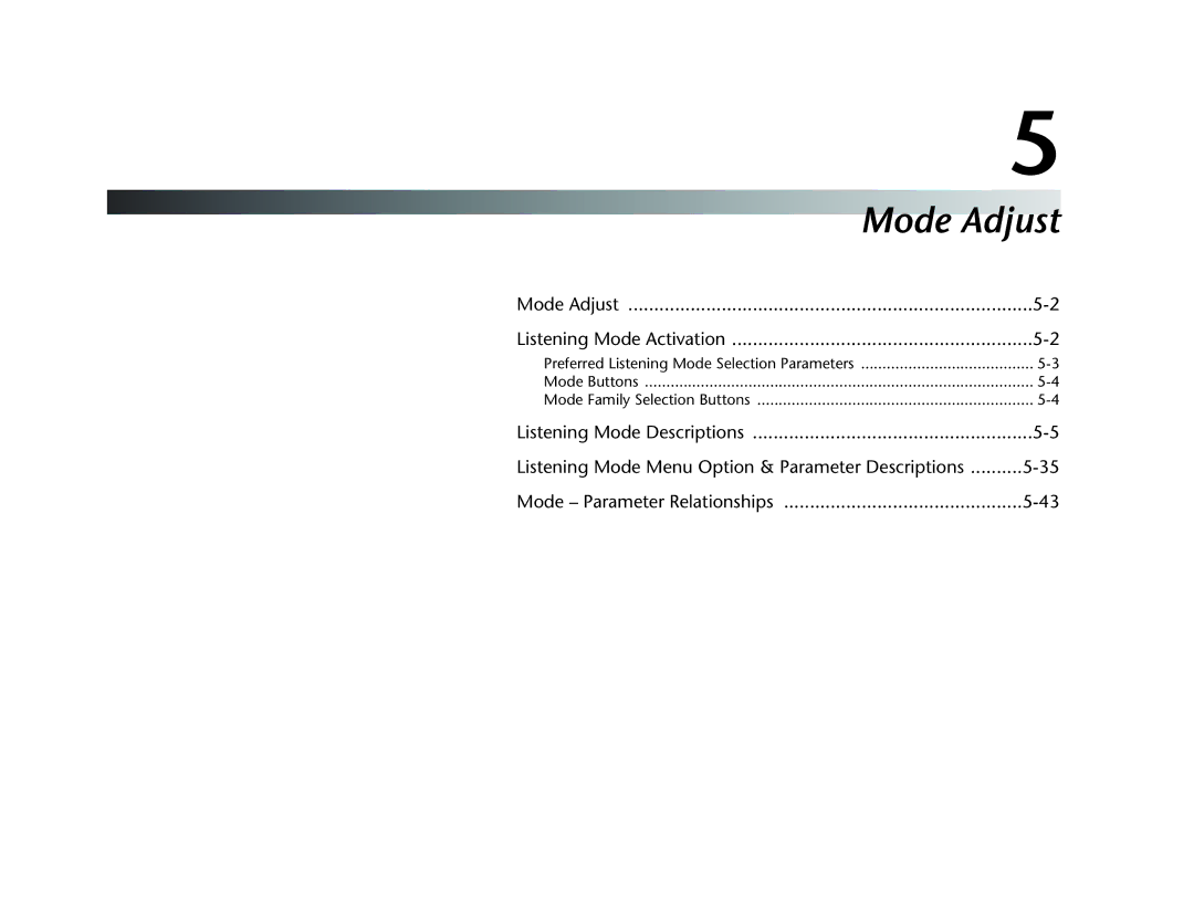 JBL SDP-40HD manual Mode Adjust 