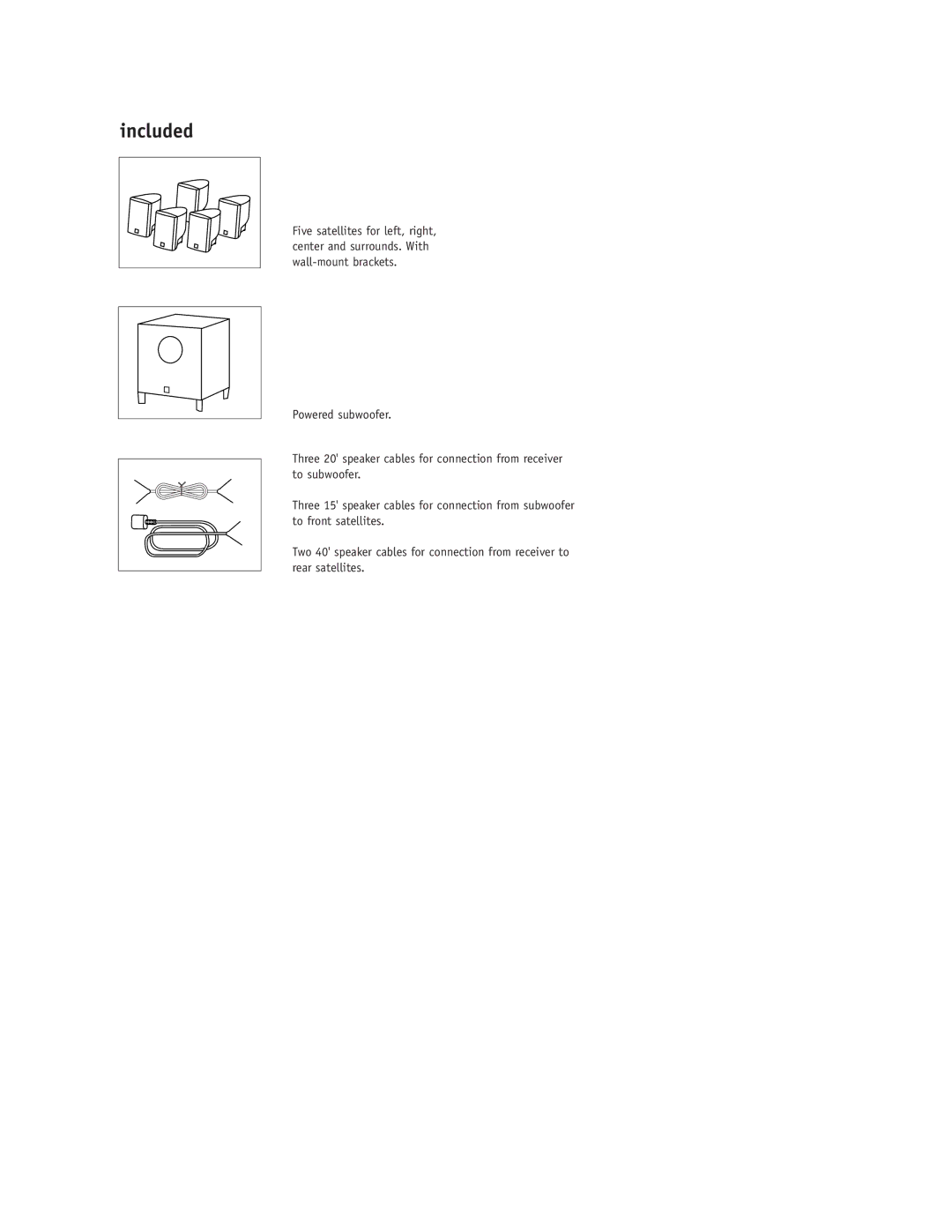 JBL SCS125, Simply Cinema setup guide Included 