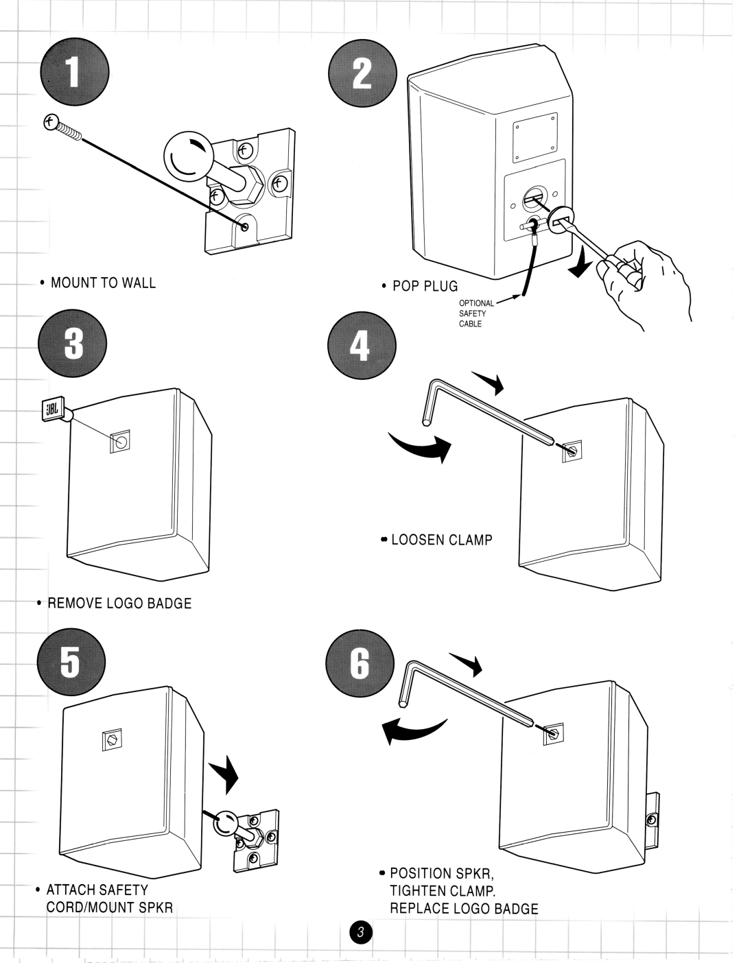 JBL Speaker System manual UMOUNT to Wall 