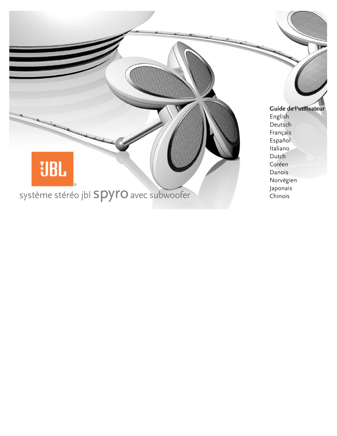 JBL spyro manual Système stéréo jbl s pyro avec subwoofer 