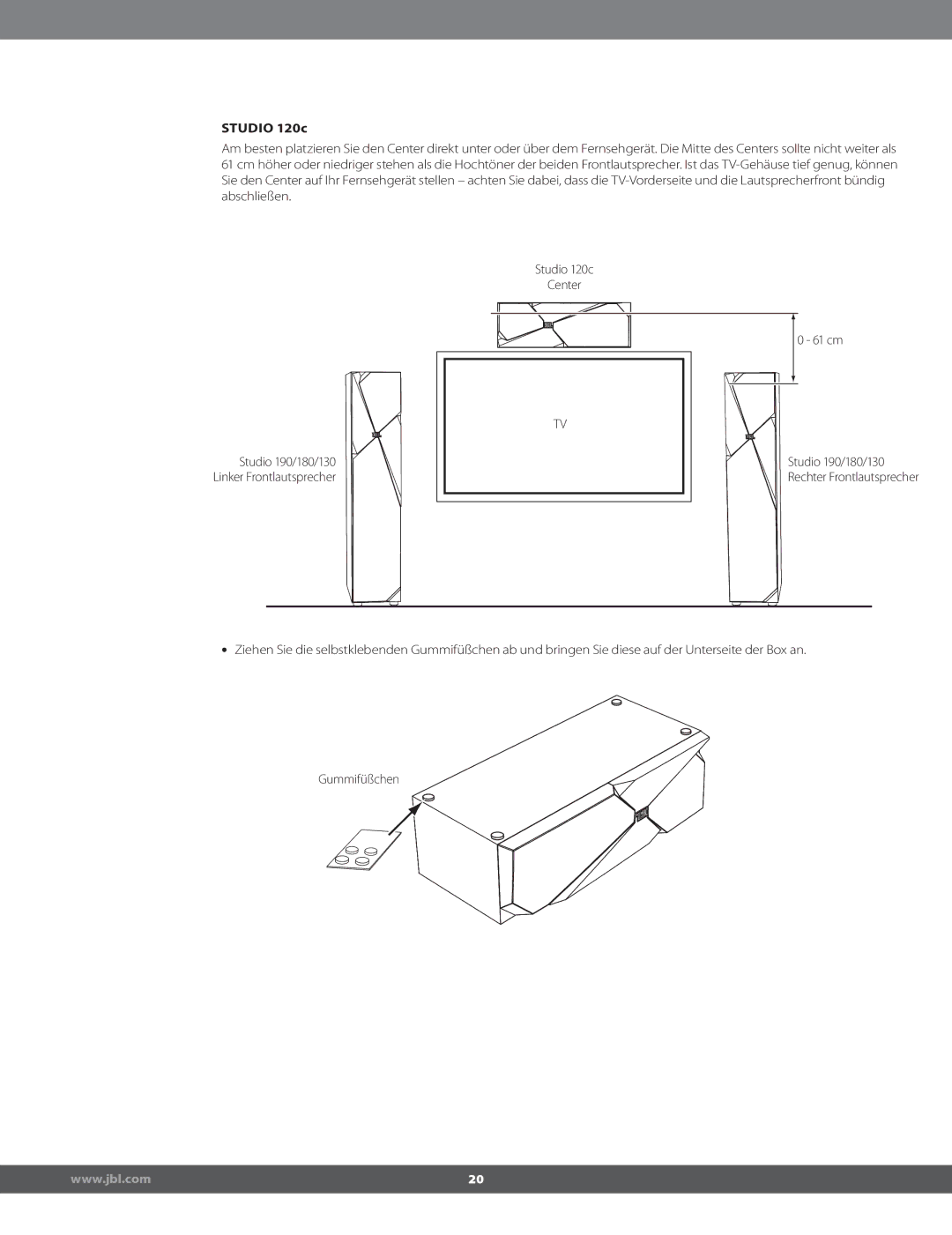 JBL STUDIO180 manual Studio 120c 