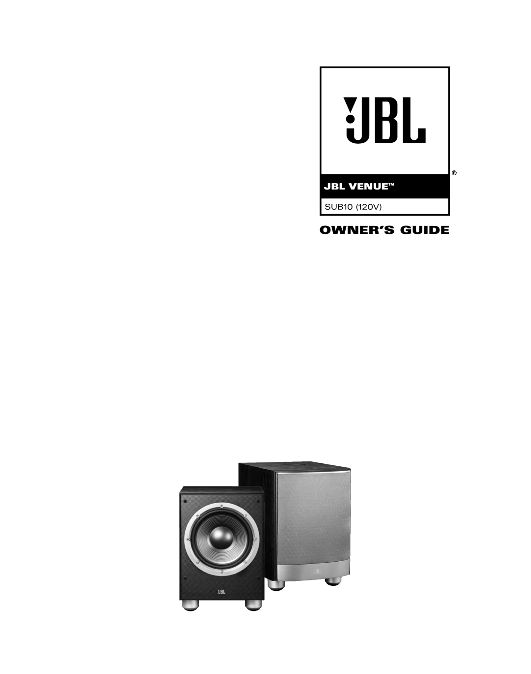 JBL SUB10 manual Jbl Venue, Owner’S Guide 