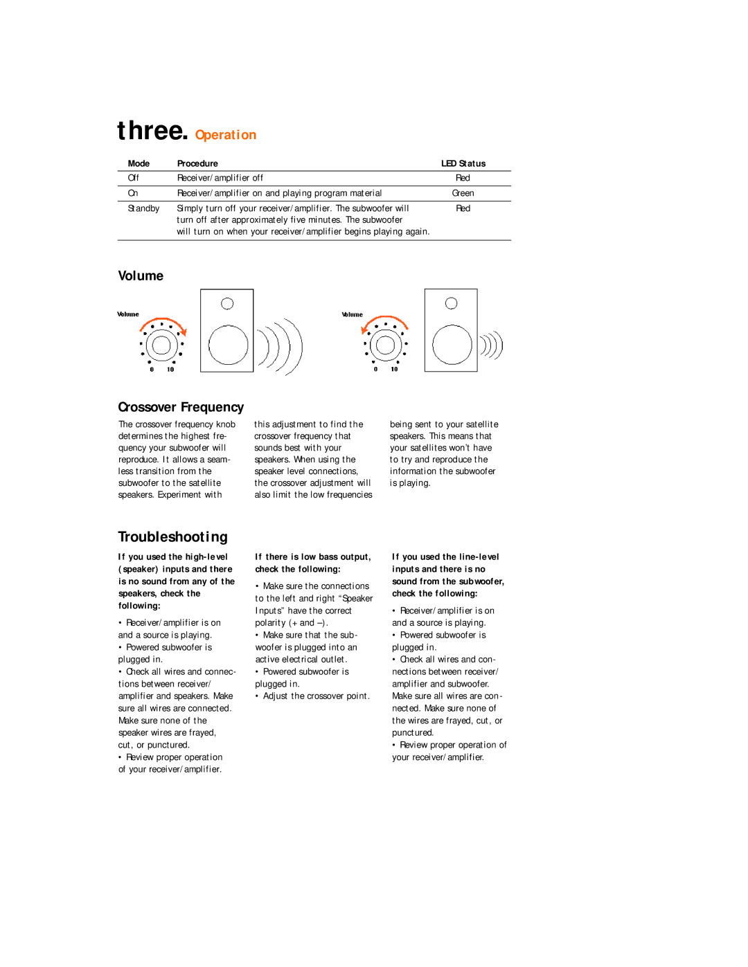 JBL TLX PS10, TLX PS12 setup guide Troubleshooting, Mode Procedure, If there is low bass output Check the following 