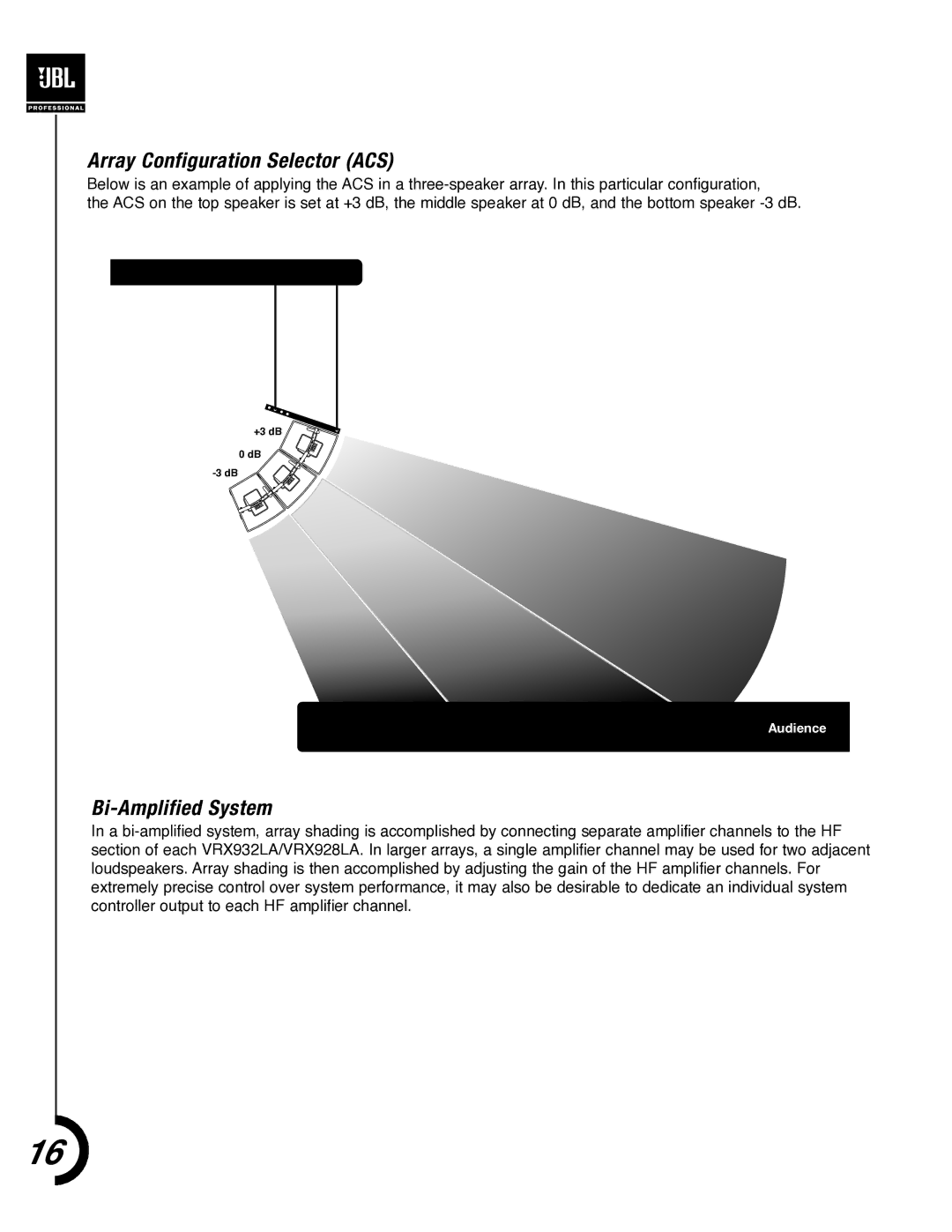 JBL VRX900 manual Bi-Amplified System 