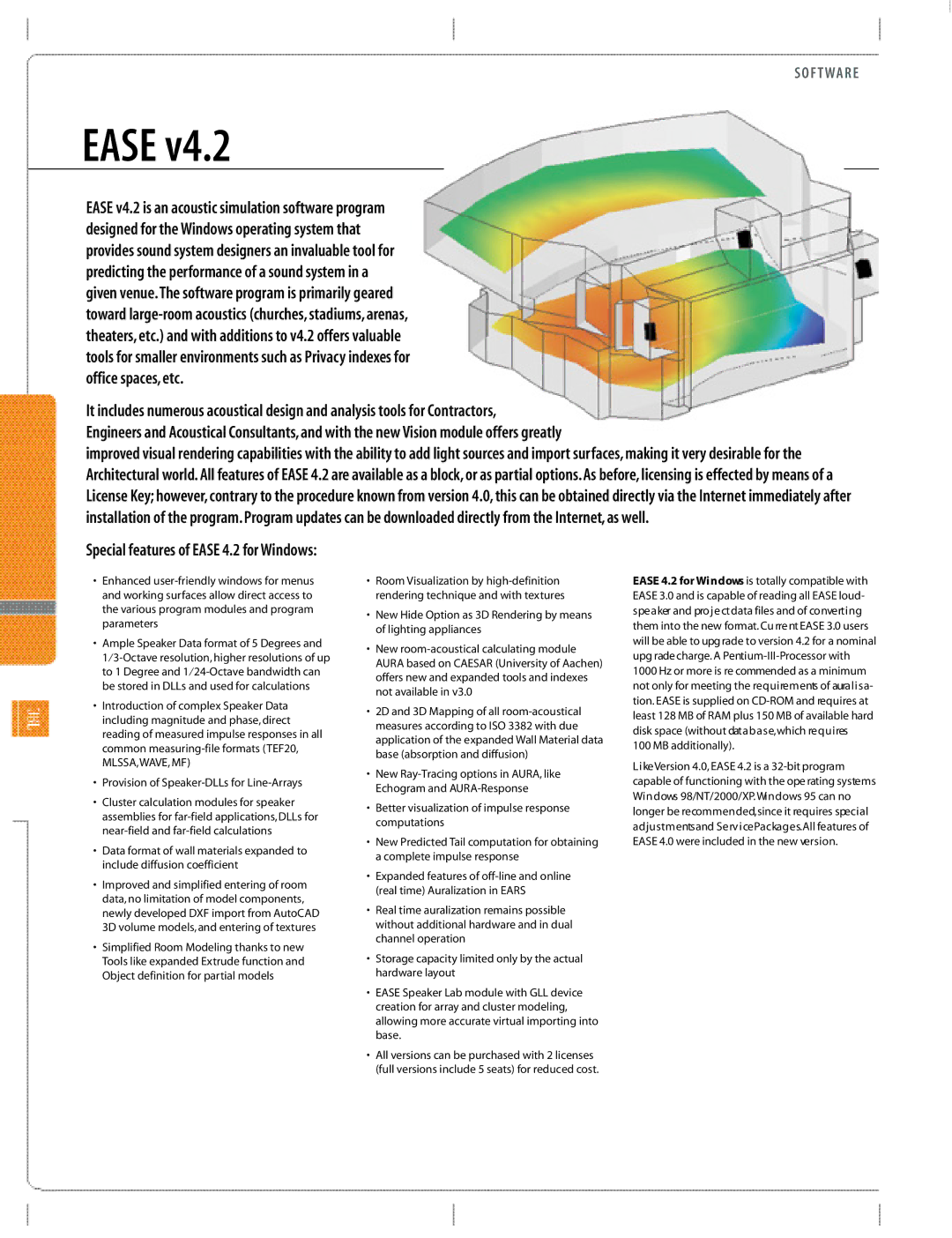 JBM electronic Studio Monitors manual Special features of Ease 4.2 for Windows 