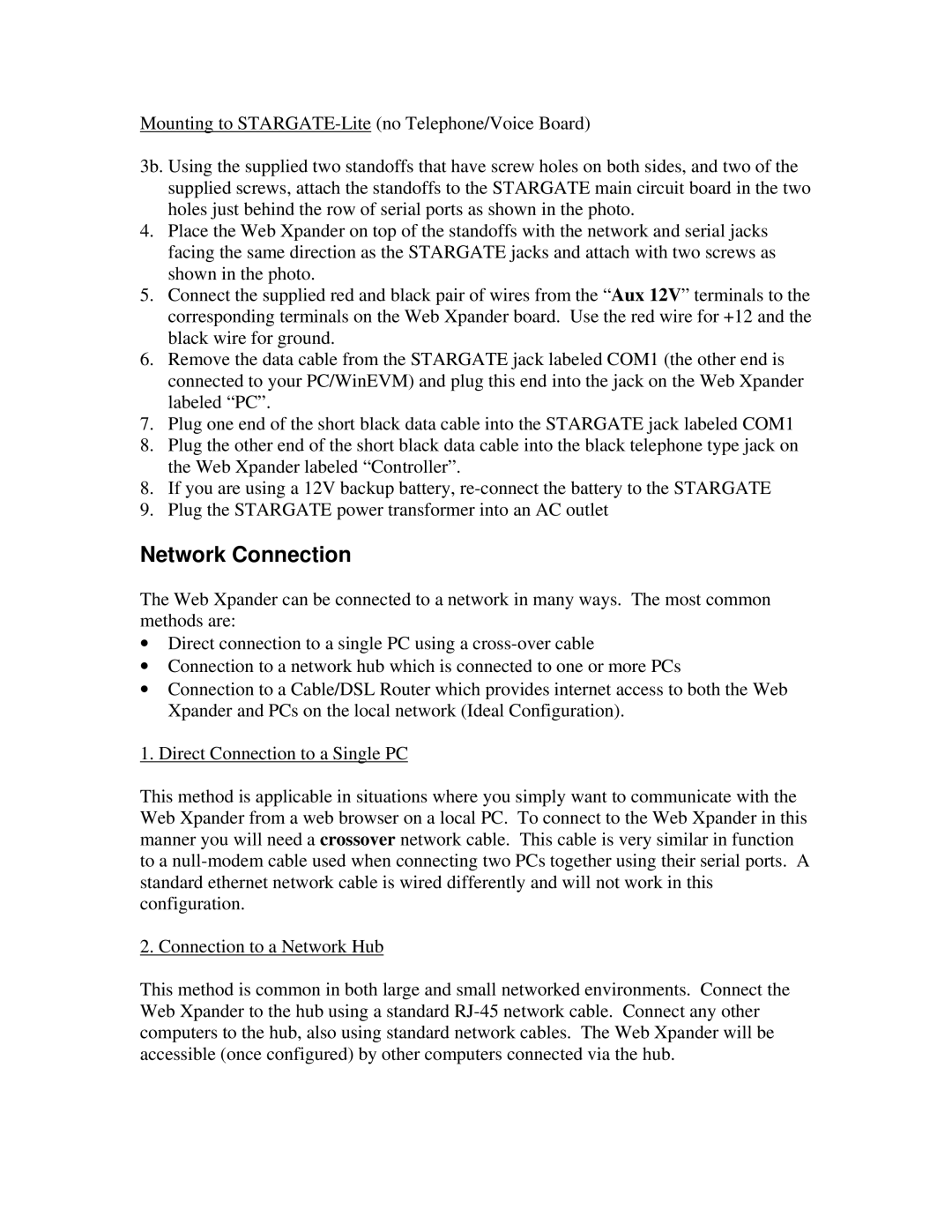 JDS Uniphase RS-232 operation manual Network Connection 