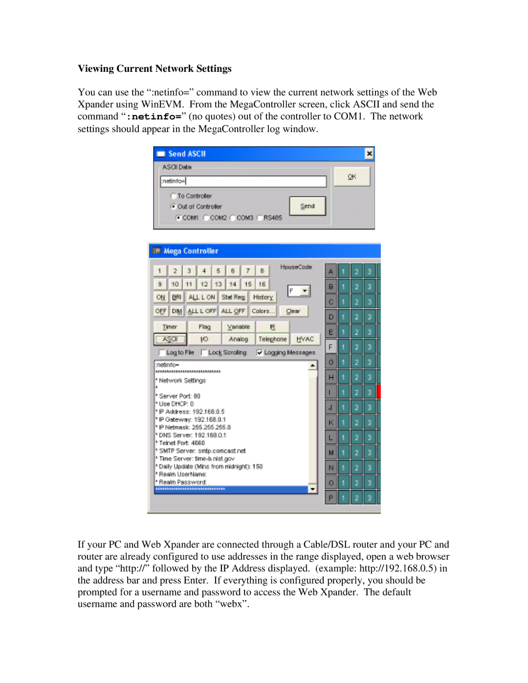 JDS Uniphase RS-232 operation manual Viewing Current Network Settings 