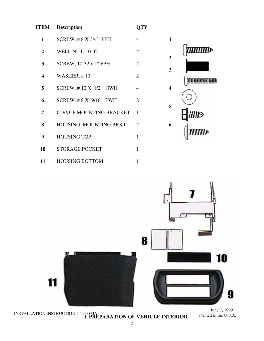 Jeep 50-0283x-018 SERIES, 50-0283x-017 SERIES, 50-0283x-019 SERIES Qty, Preparation of Vehicle Interior 