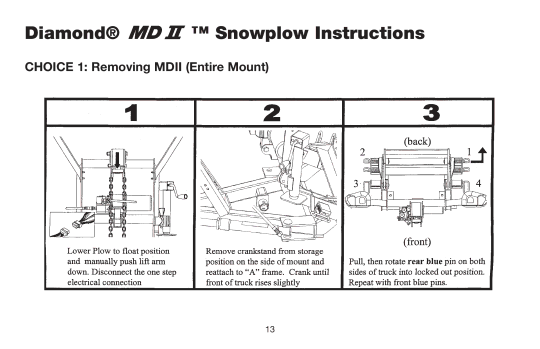 Jeep E-60 owner manual Diamond Snowplow Instructions 