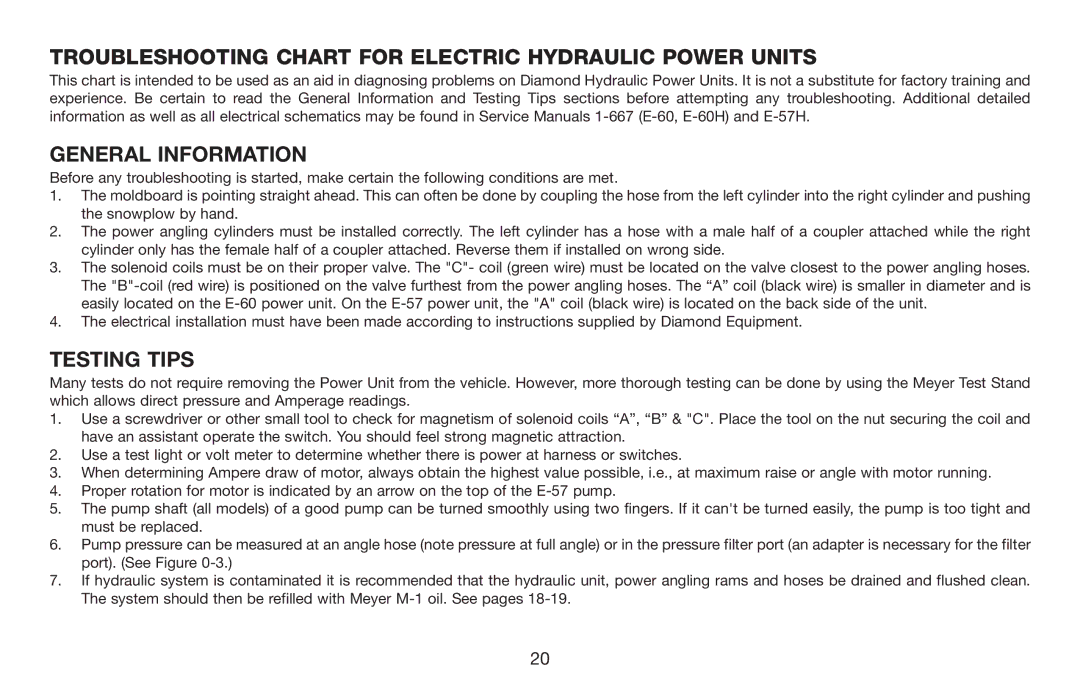 Jeep E-60 owner manual Testing Tips 