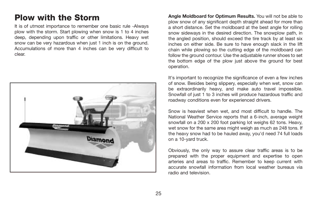 Jeep E-60 owner manual Plow with the Storm 