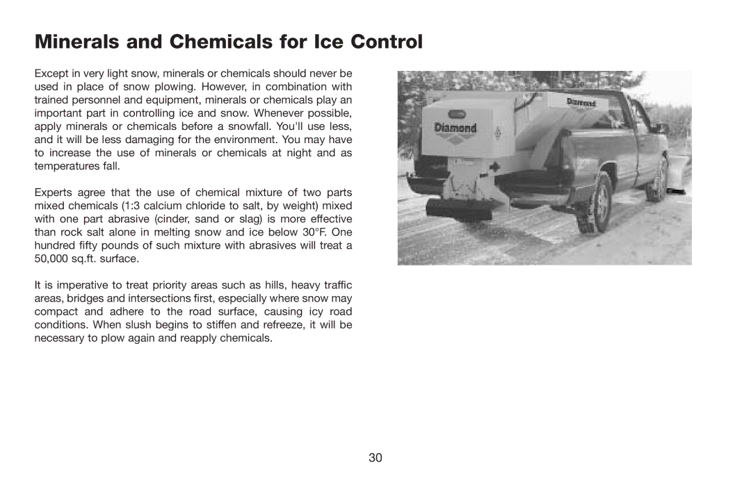 Jeep E-60 owner manual Minerals and Chemicals for Ice Control 