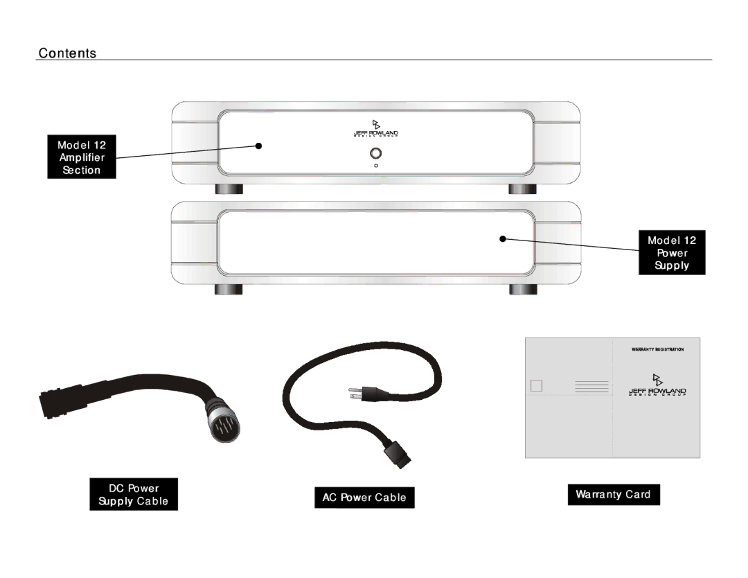 Jeff Rowland Design Group 12 owner manual Contents 