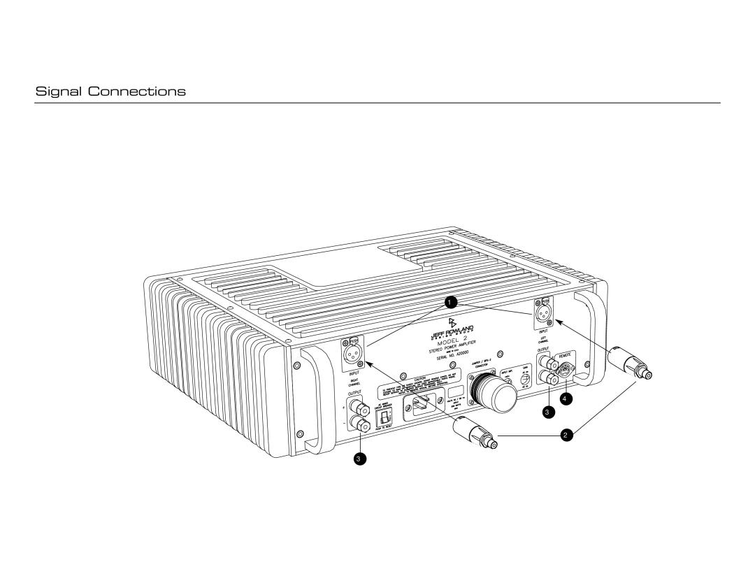 Jeff Rowland Design Group Model 2 manual Signal Connections 