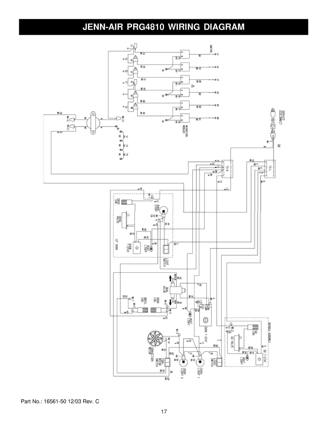 Jenn-Air 30, 36 manual JENN-AIR PRG4810 Wiring Diagram 