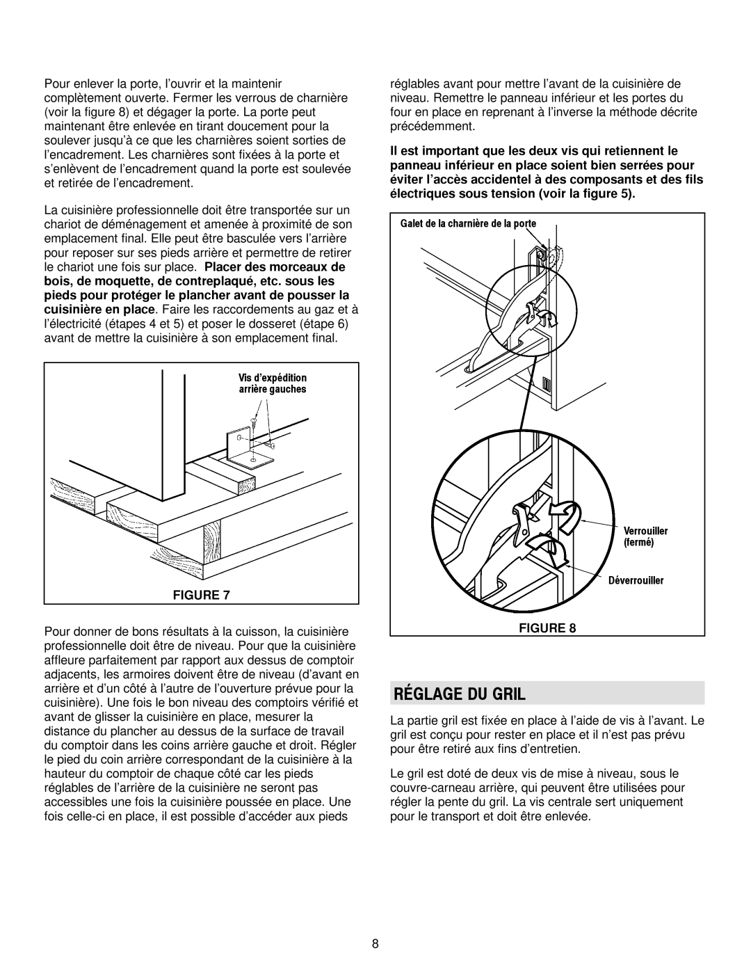 Jenn-Air 36, 30 manual Réglage DU Gril 