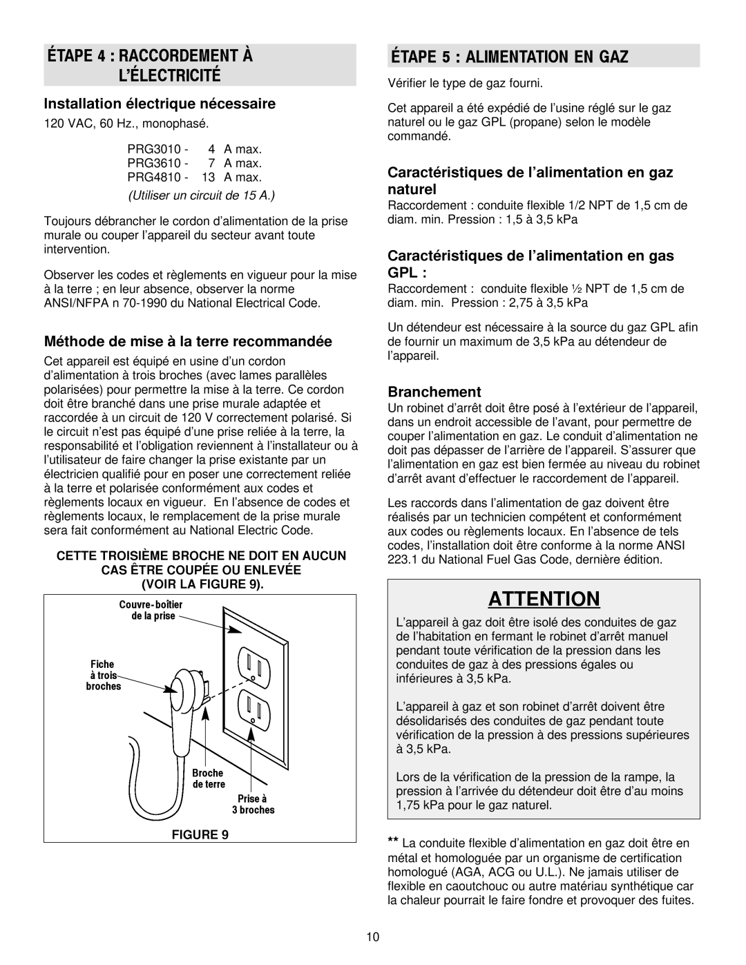 Jenn-Air 36, 30 manual Étape 5 Alimentation EN GAZ 