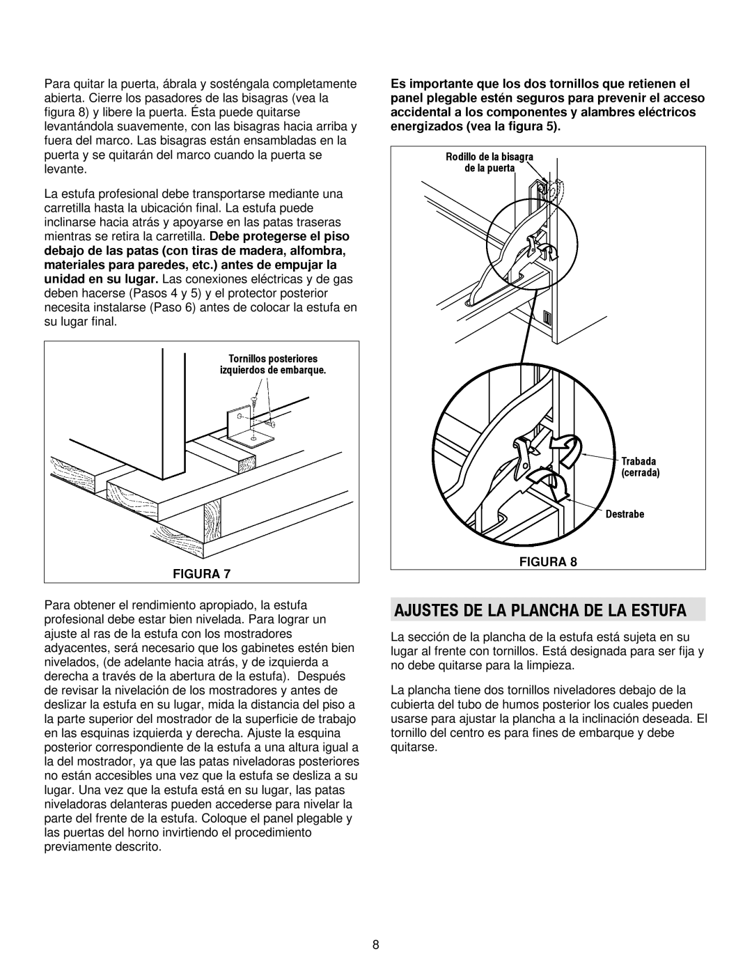 Jenn-Air 36, 30 manual Ajustes DE LA Plancha DE LA Estufa 