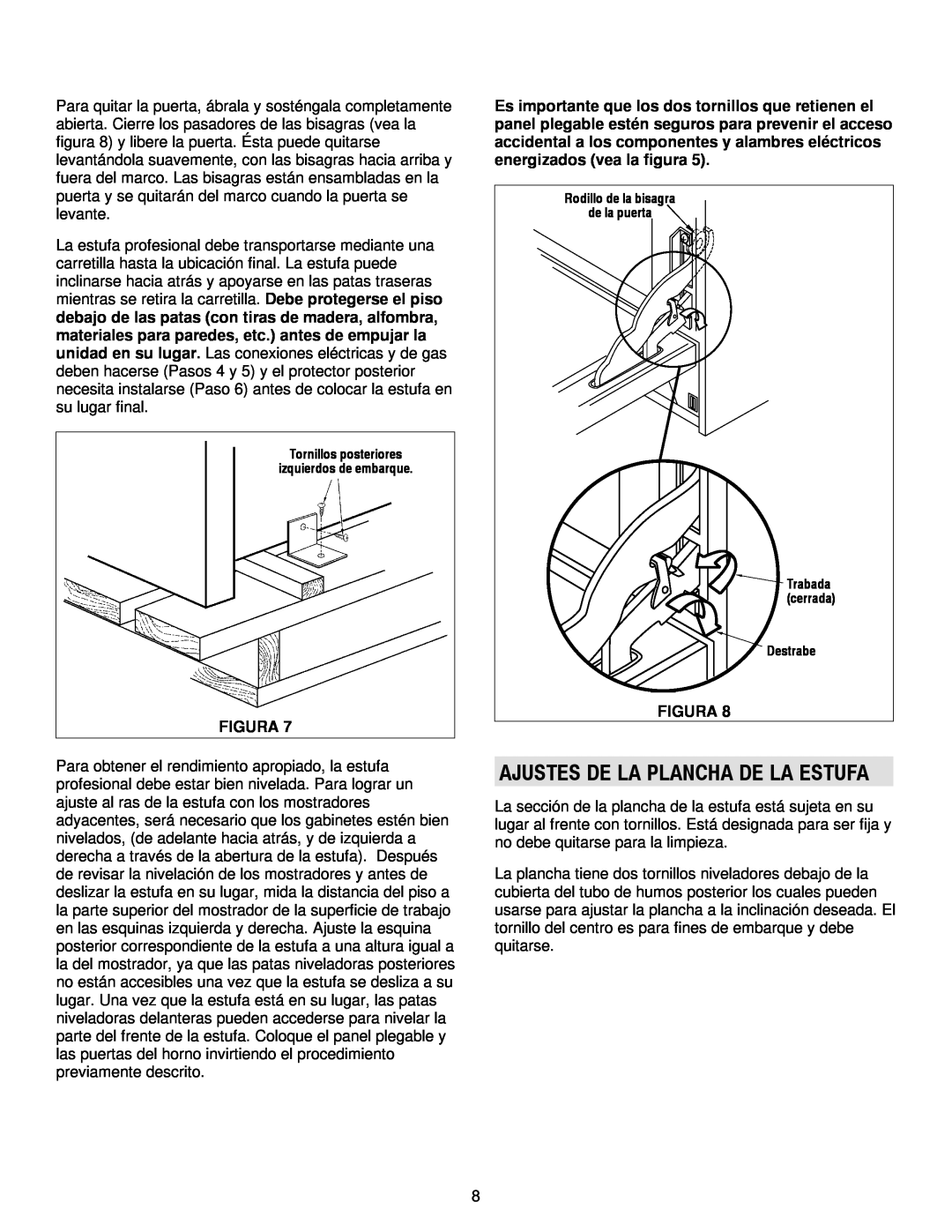 Jenn-Air 36, 30 manual Ajustes De La Plancha De La Estufa, Figura 