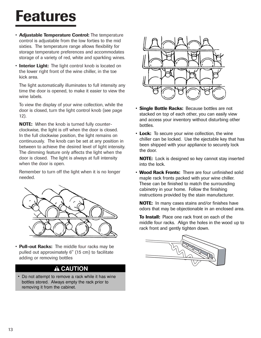 Jenn-Air 41007605 warranty Features 