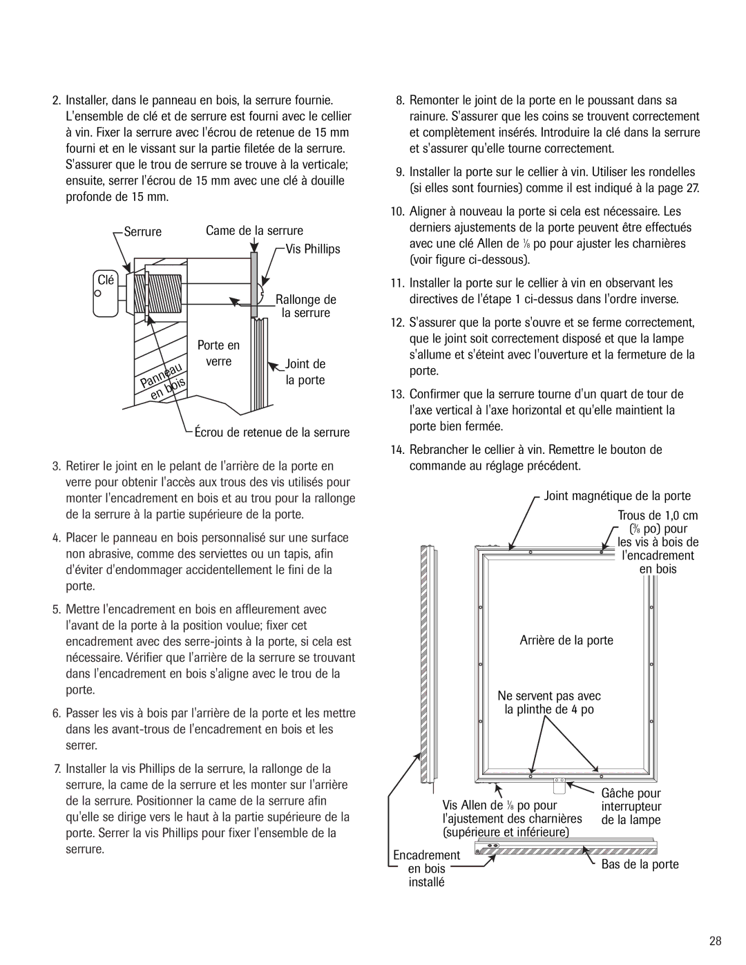 Jenn-Air 41007605 warranty Vis Phillips, De la lampe, Supérieure et inférieure 