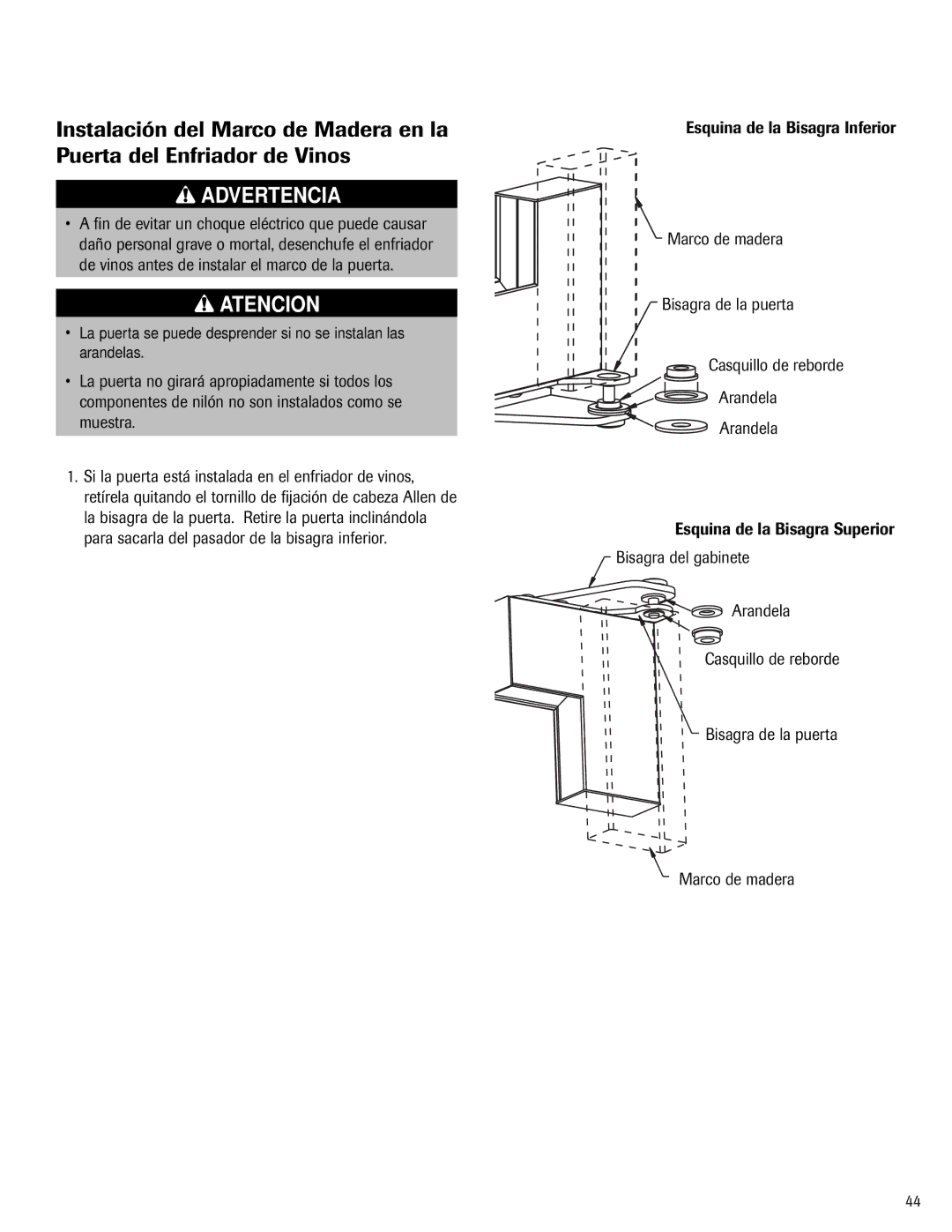 Jenn-Air 41007605 warranty Advertencia 