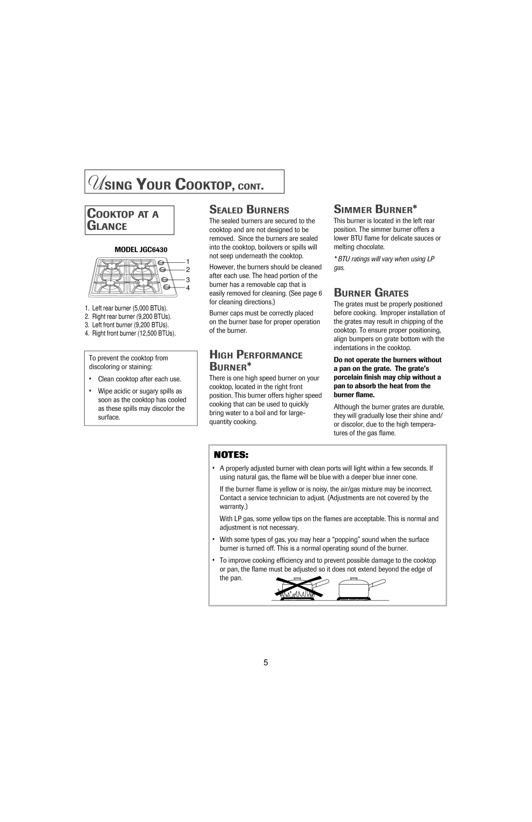 Jenn-Air 8111P533-60 important safety instructions Using Your COOKTOP, Cooktop AT a Glance 