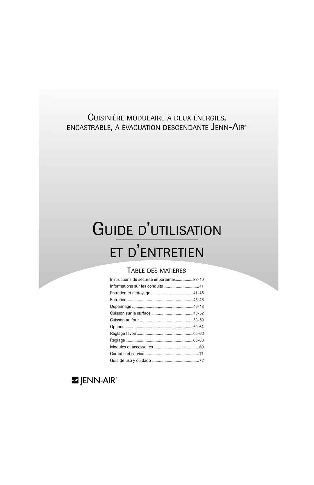 Jenn-Air 8113P753-60 important safety instructions 37-40, 41-45, 45-46, 46-48, 48-52, 53-59, 60-64, 65-66, 66-68 