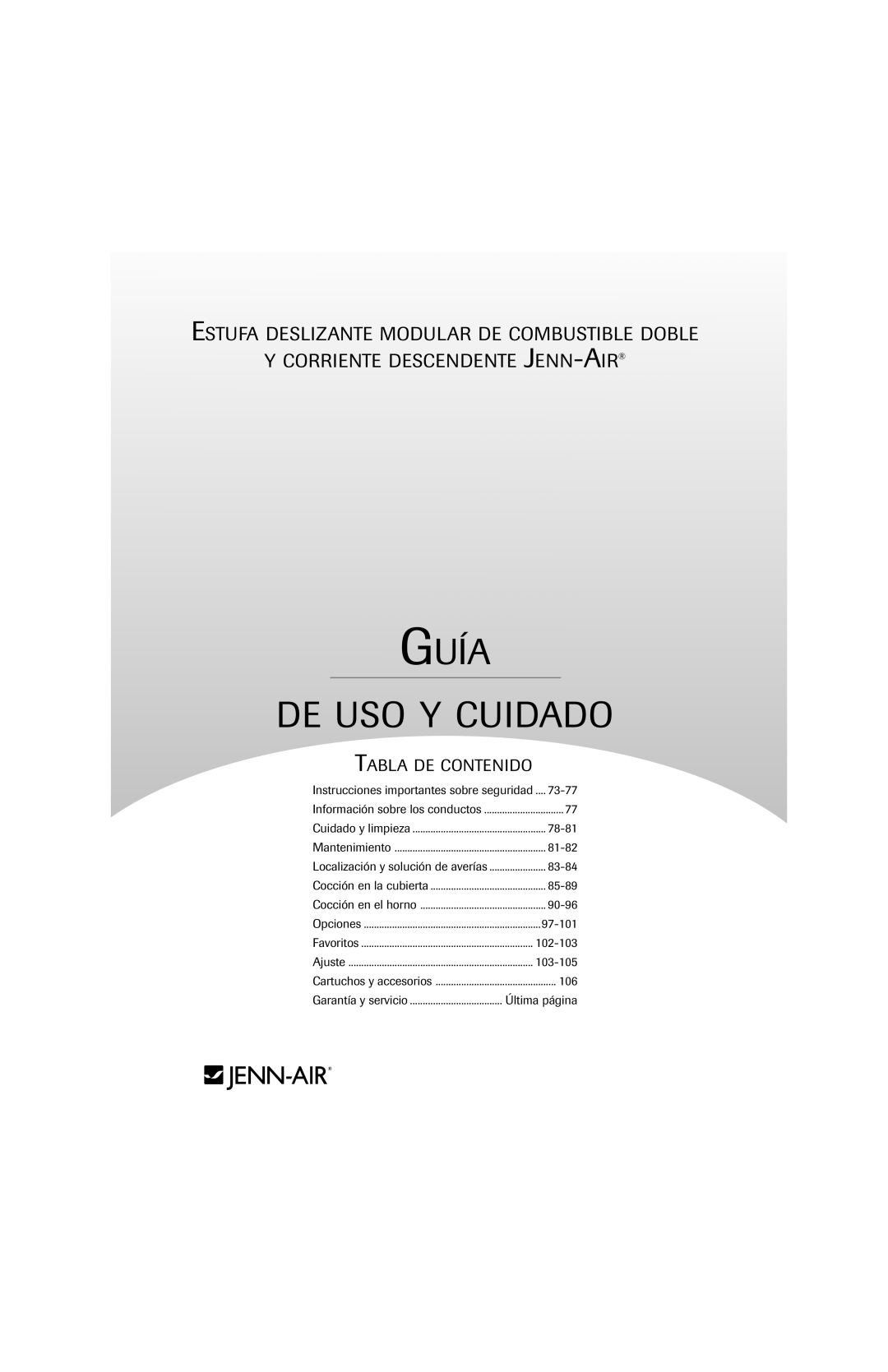 Jenn-Air 8113P753-60 important safety instructions Instrucciones importantes sobre seguridad, 102-103, 103-105 