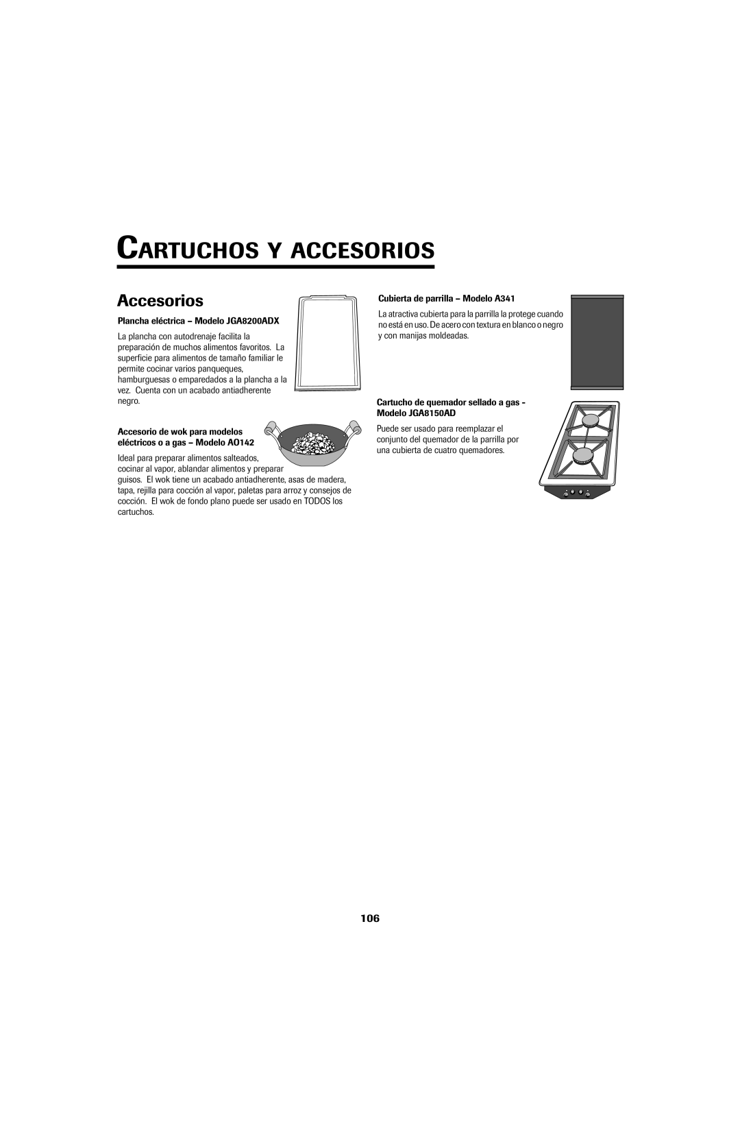 Jenn-Air 8113P753-60 important safety instructions Cartuchos Y Accesorios 