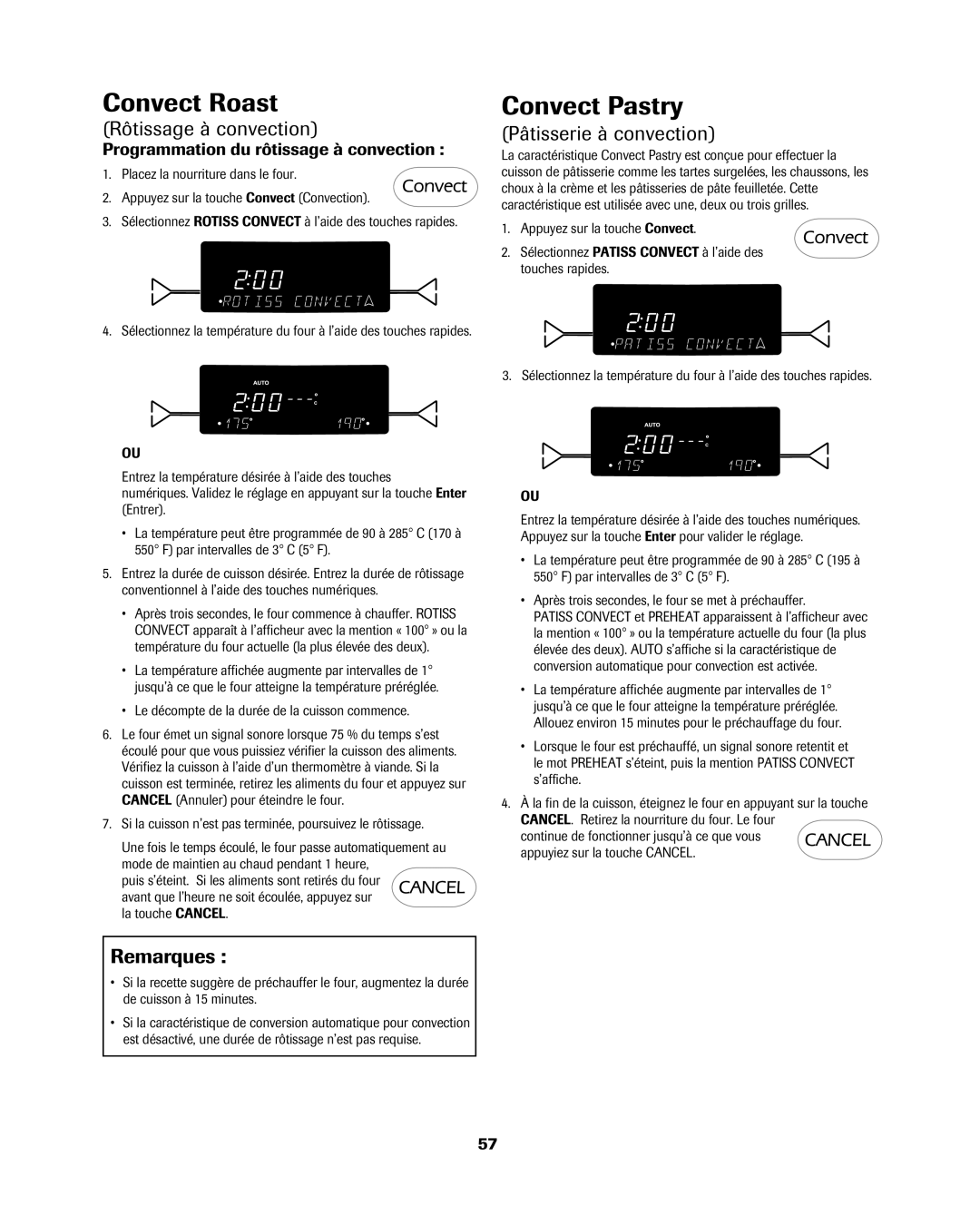 Jenn-Air 8113P754-60 Rôtissage à convection, Pâtisserie à convection, Programmation du rôtissage à convection 