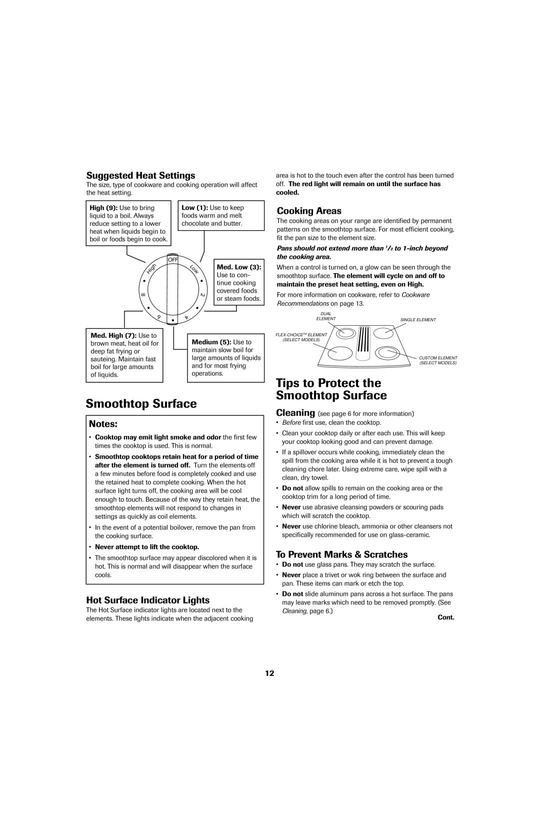 Jenn-Air air filter important safety instructions Tips to Protect Smoothtop Surface 