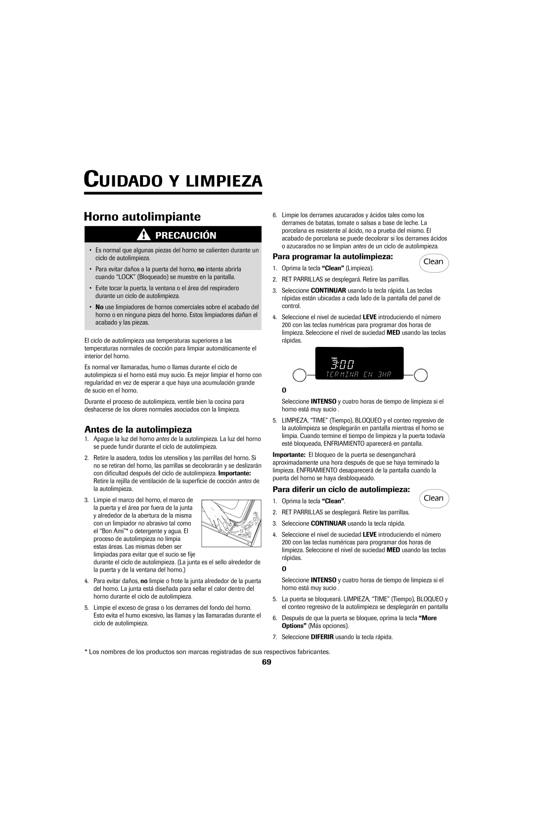 Jenn-Air air filter Cuidado Y Limpieza, Antes de la autolimpieza, Para programar la autolimpieza 