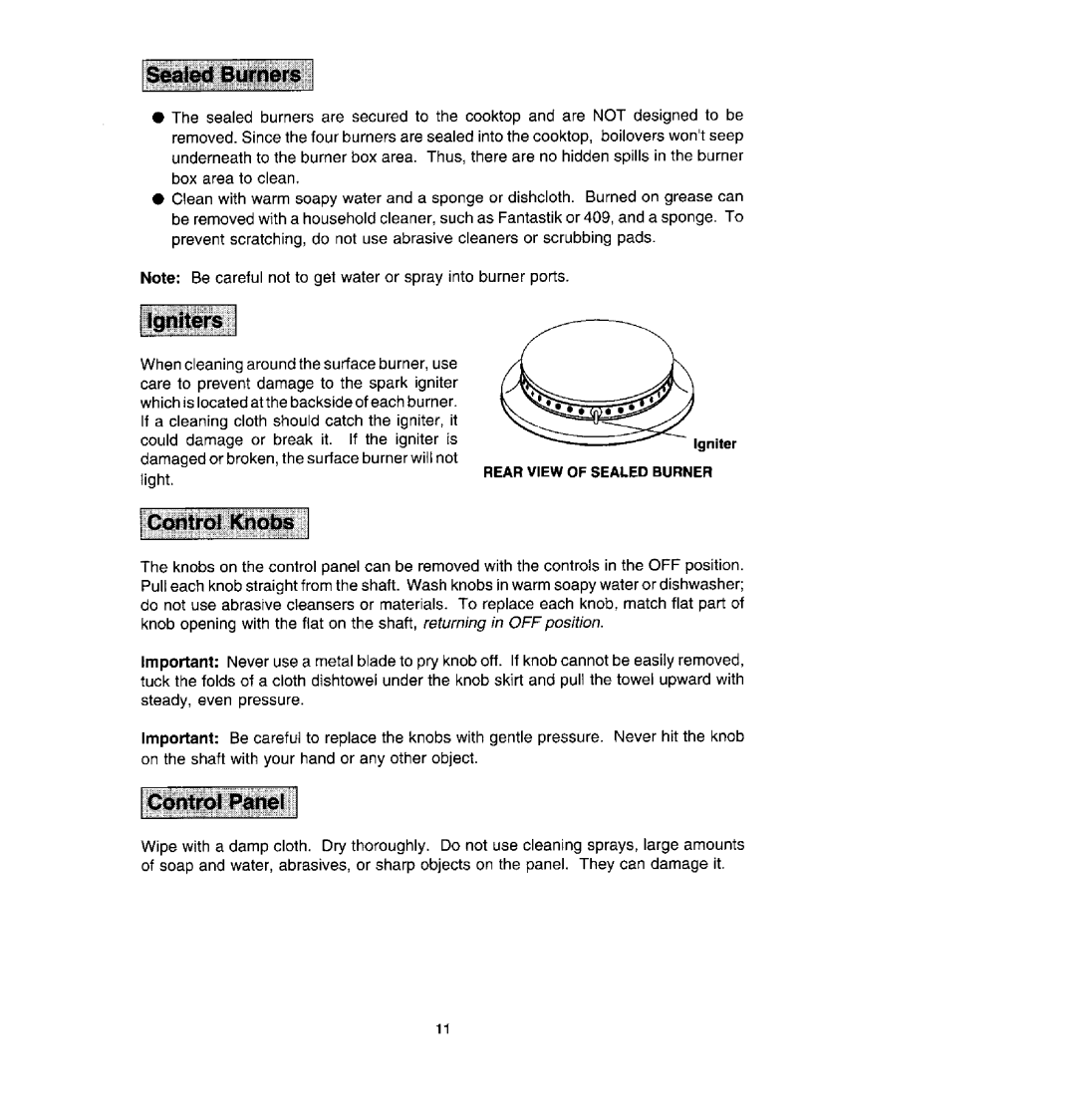 Jenn-Air CCG2521, CCG2421 manual Rearviewofsealedburner 