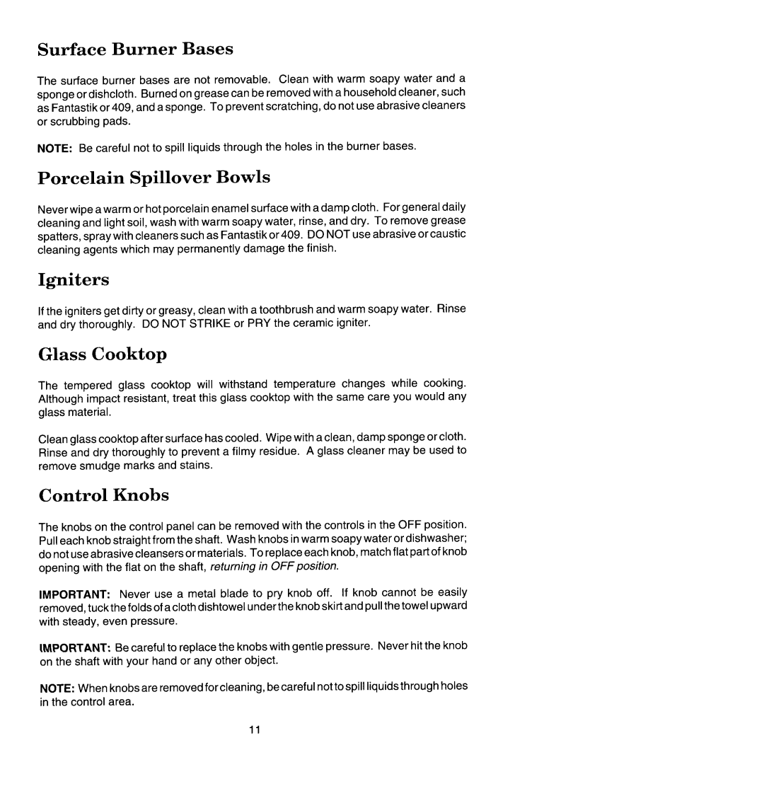 Jenn-Air CCG456 manual Surface Burner Bases 