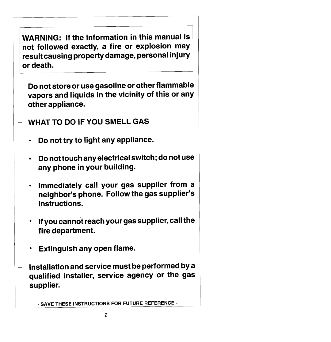 Jenn-Air CCG456 manual What To Do If You Smell Gas 