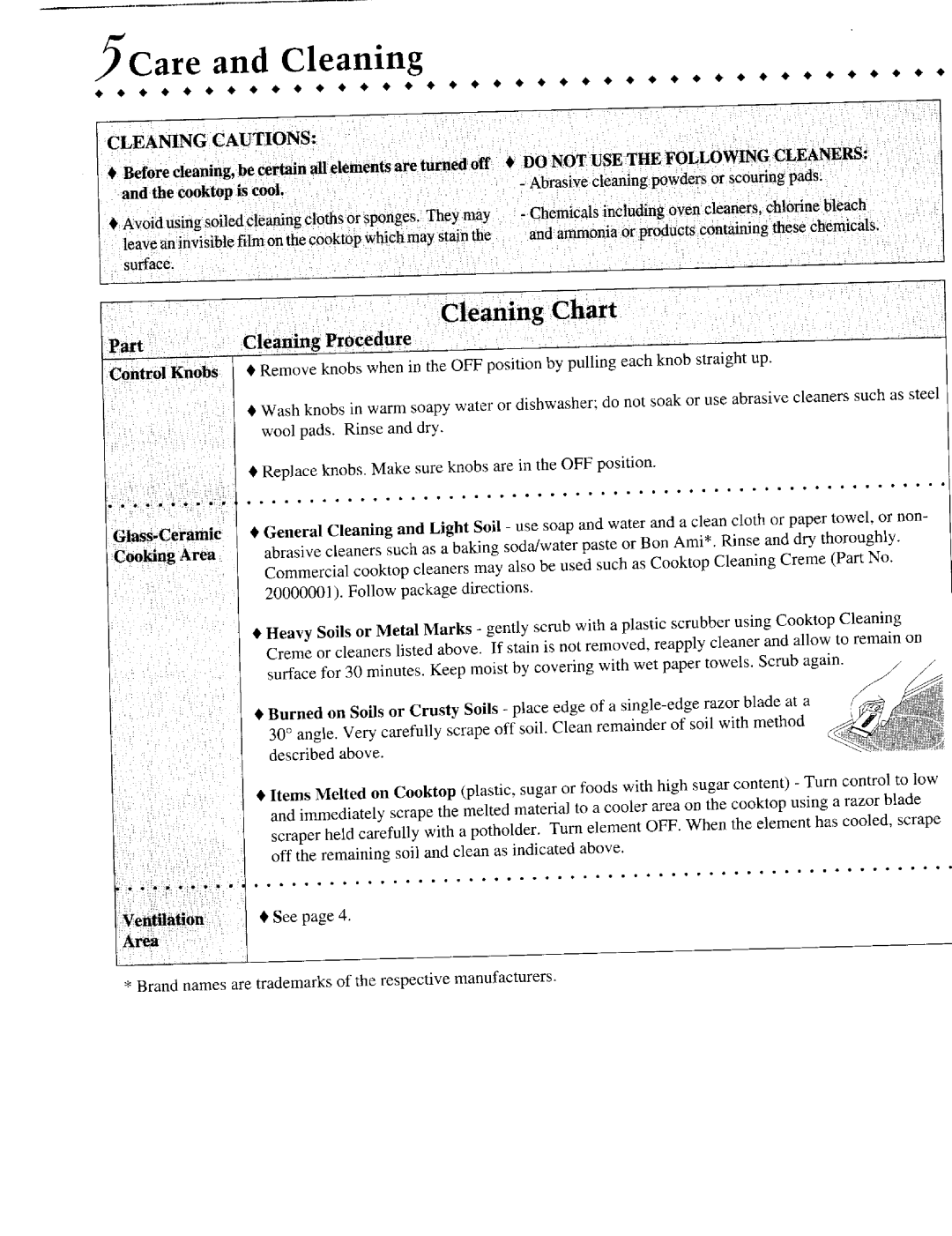 Jenn-Air CVE3401 warranty Care and Cleaning, Cleaning Cautions Do not 