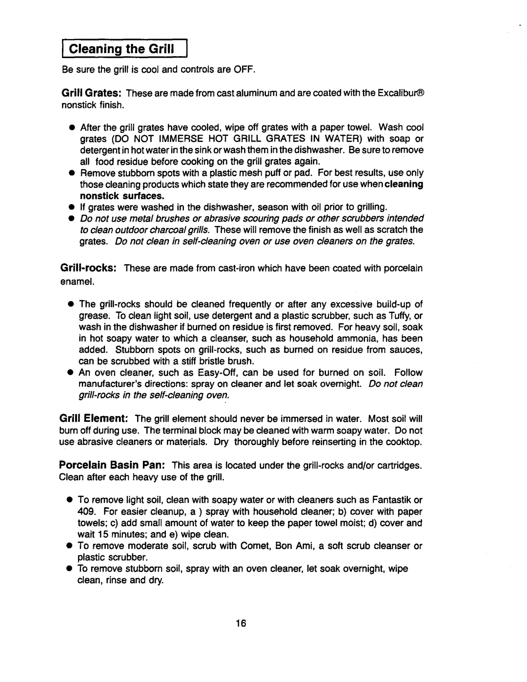 Jenn-Air CCE1400, CVE4370, CVE4180, CVE4210, CVE1400, CVE4270 manual Cleaning the Grill J, Enamel 