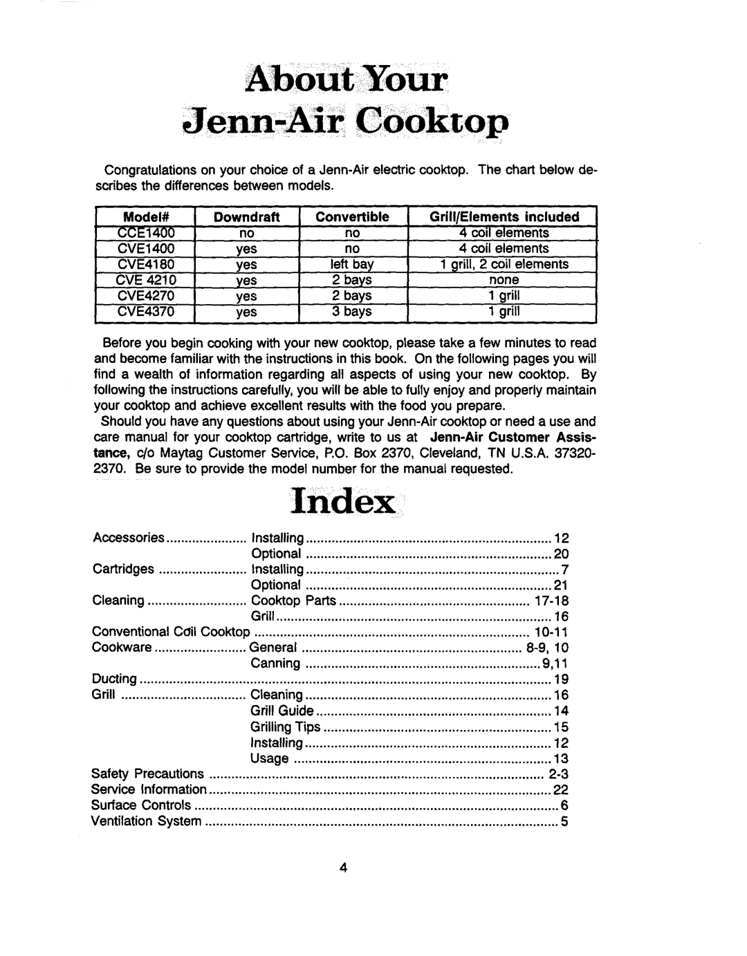 Jenn-Air CCE1400, CVE4370, CVE4180, CVE4210, CVE1400, CVE4270 manual Convertible 