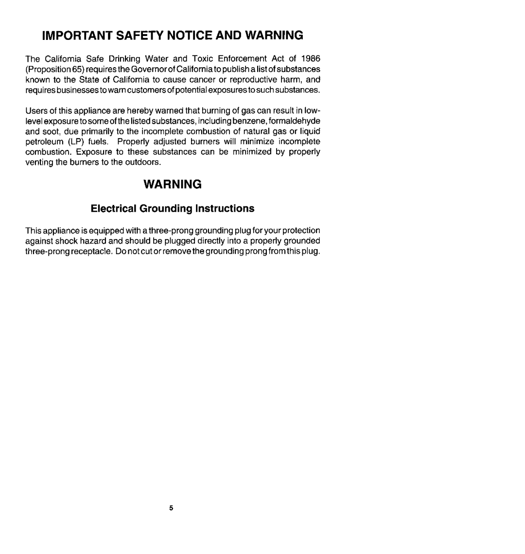 Jenn-Air CVG2420 manual Important Safety Notice and Warning 