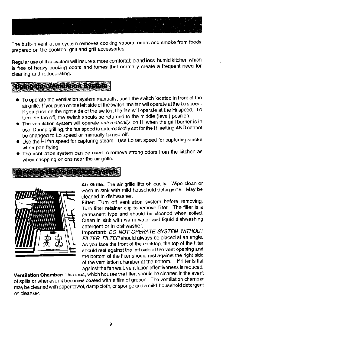 Jenn-Air 0VG4280, CVG4100, CVG4380, CVG428 manual Important do not Operate System Without 