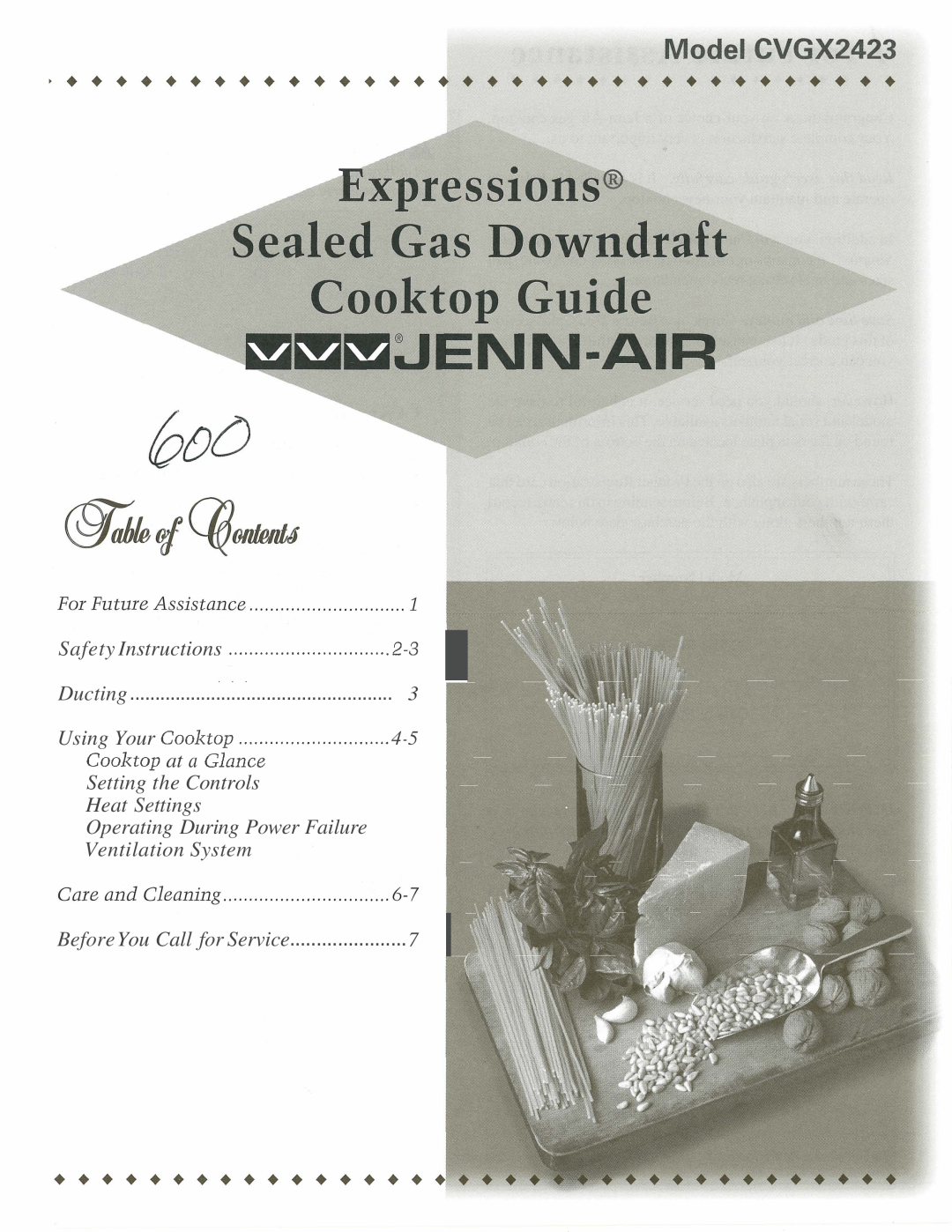 Jenn-Air manual Model CVGX2423, 444444444444444444444444444444444444, Expressions@ Sealed Gas Downdraft Cooktop Guide 